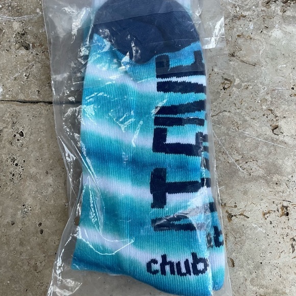 Chubbies Julyber Blue Tie Dye Stripe Crew Socks - Picture 2 of 3
